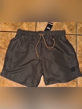 Saxx Men'Small Swim Trunks Black & Orange Size Small NWT